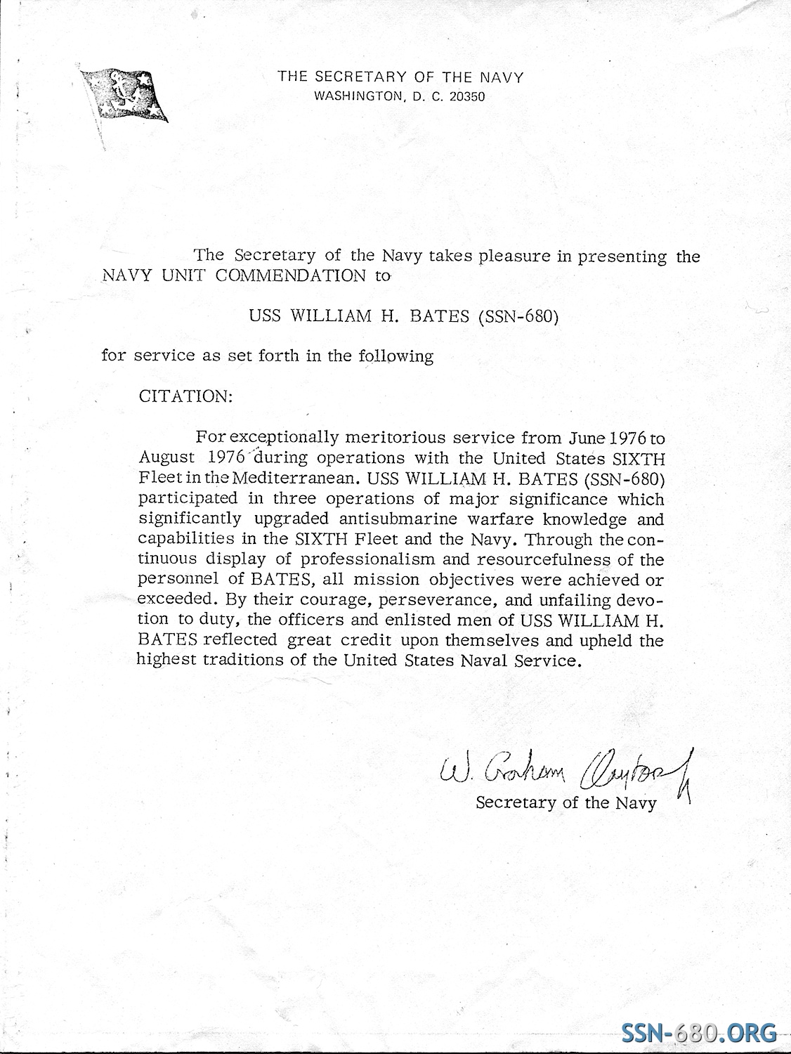 navy commendation 1976